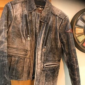 Harley Davidson leather jacket-distressed look